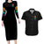 Karma Fairy Rose Smoke Skull Couples Matching Long Sleeve Bodycon Dress and Hawaiian Shirt - Wonder Print Shop