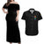 Karma Fairy Rose Smoke Skull Couples Matching Off Shoulder Maxi Dress and Hawaiian Shirt - Wonder Print Shop