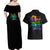 Karma Fairy Rose Smoke Skull Couples Matching Off Shoulder Maxi Dress and Hawaiian Shirt - Wonder Print Shop