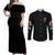 Karma Fairy Rose Smoke Skull Couples Matching Off Shoulder Maxi Dress and Long Sleeve Button Shirt - Wonder Print Shop