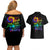Karma Fairy Rose Smoke Skull Couples Matching Off Shoulder Short Dress and Hawaiian Shirt - Wonder Print Shop