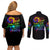 Karma Fairy Rose Smoke Skull Couples Matching Off Shoulder Short Dress and Long Sleeve Button Shirt - Wonder Print Shop