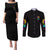 Karma Fairy Rose Smoke Skull Couples Matching Puletasi Dress and Long Sleeve Button Shirt - Wonder Print Shop