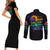 Karma Fairy Rose Smoke Skull Couples Matching Short Sleeve Bodycon Dress and Long Sleeve Button Shirt - Wonder Print Shop