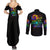 Karma Fairy Rose Smoke Skull Couples Matching Summer Maxi Dress and Long Sleeve Button Shirt - Wonder Print Shop