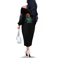 Karma Fairy Rose Smoke Skull Family Matching Off Shoulder Long Sleeve Dress and Hawaiian Shirt - Wonder Print Shop