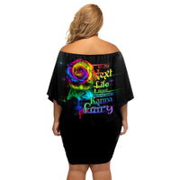 Karma Fairy Rose Smoke Skull Family Matching Off Shoulder Short Dress and Hawaiian Shirt - Wonder Print Shop