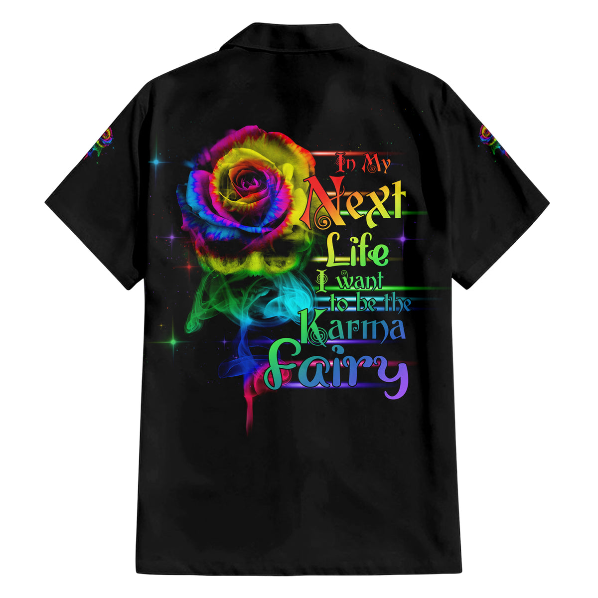 Karma Fairy Rose Smoke Skull Hawaiian Shirt - Wonder Print Shop