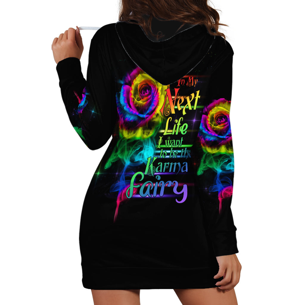 Karma Fairy Rose Smoke Skull Hoodie Dress - Wonder Print Shop