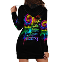 Karma Fairy Rose Smoke Skull Hoodie Dress - Wonder Print Shop