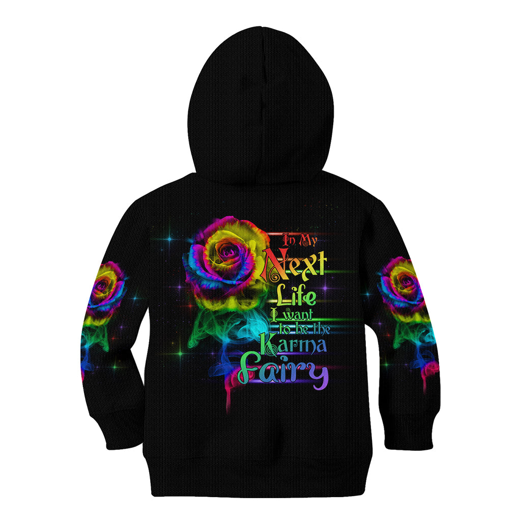 Karma Fairy Rose Smoke Skull Kid Hoodie - Wonder Print Shop