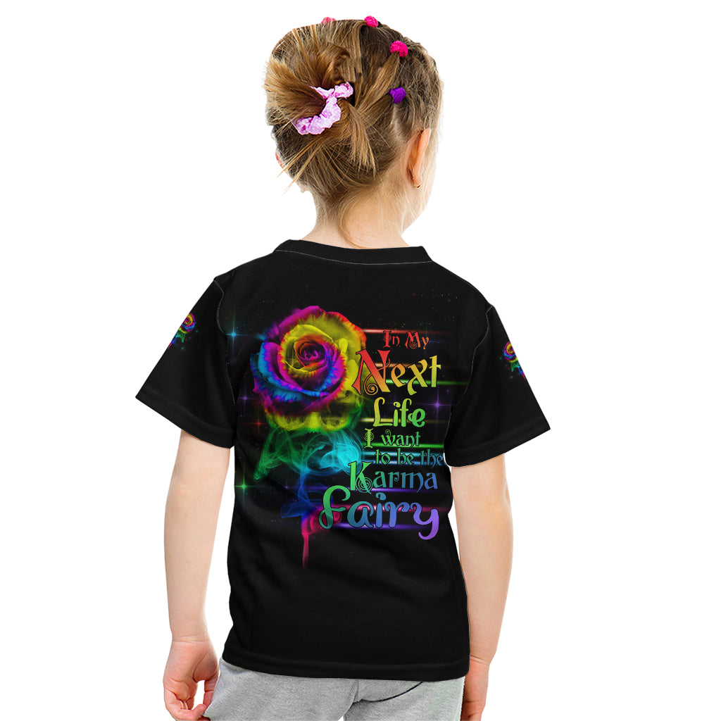 Karma Fairy Rose Smoke Skull Kid T Shirt - Wonder Print Shop