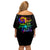 Karma Fairy Rose Smoke Skull Off Shoulder Short Dress - Wonder Print Shop