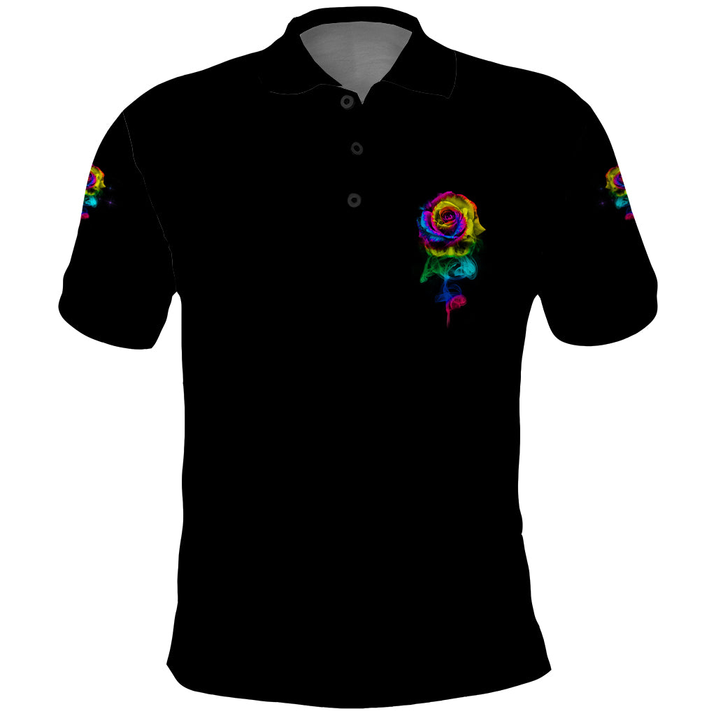 Karma Fairy Rose Smoke Skull Polo Shirt - Wonder Print Shop