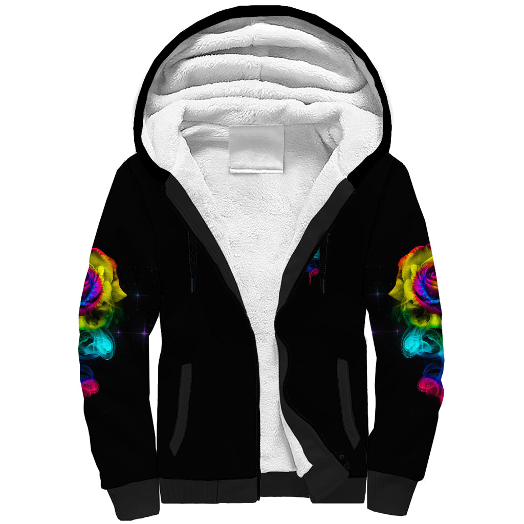 Karma Fairy Rose Smoke Skull Sherpa Hoodie - Wonder Print Shop