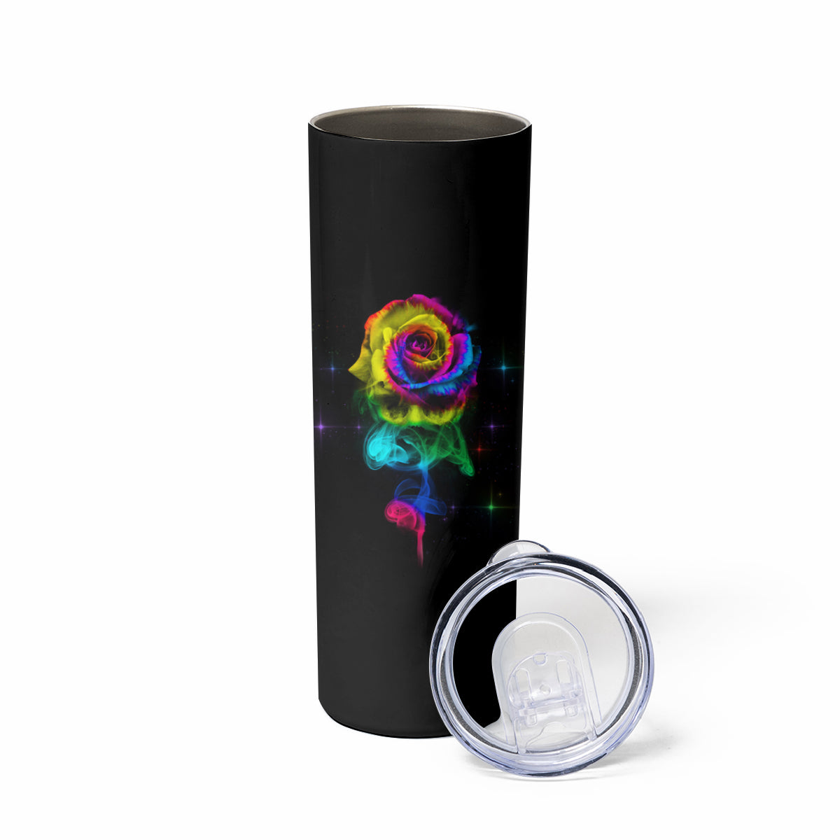 Karma Fairy Rose Smoke Skull Skinny Tumbler - Wonder Print Shop
