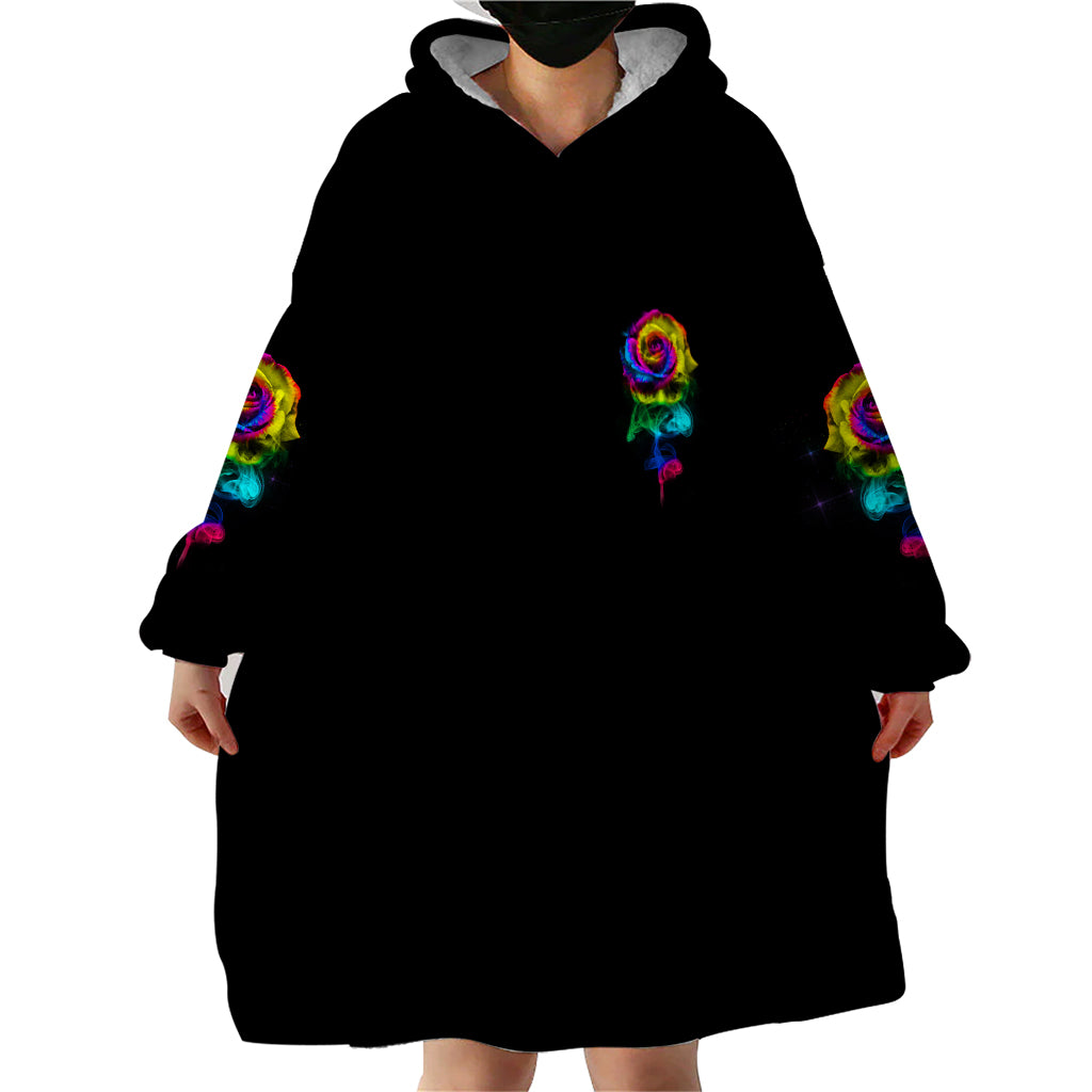 Karma Fairy Rose Smoke Skull Wearable Blanket Hoodie - Wonder Print Shop