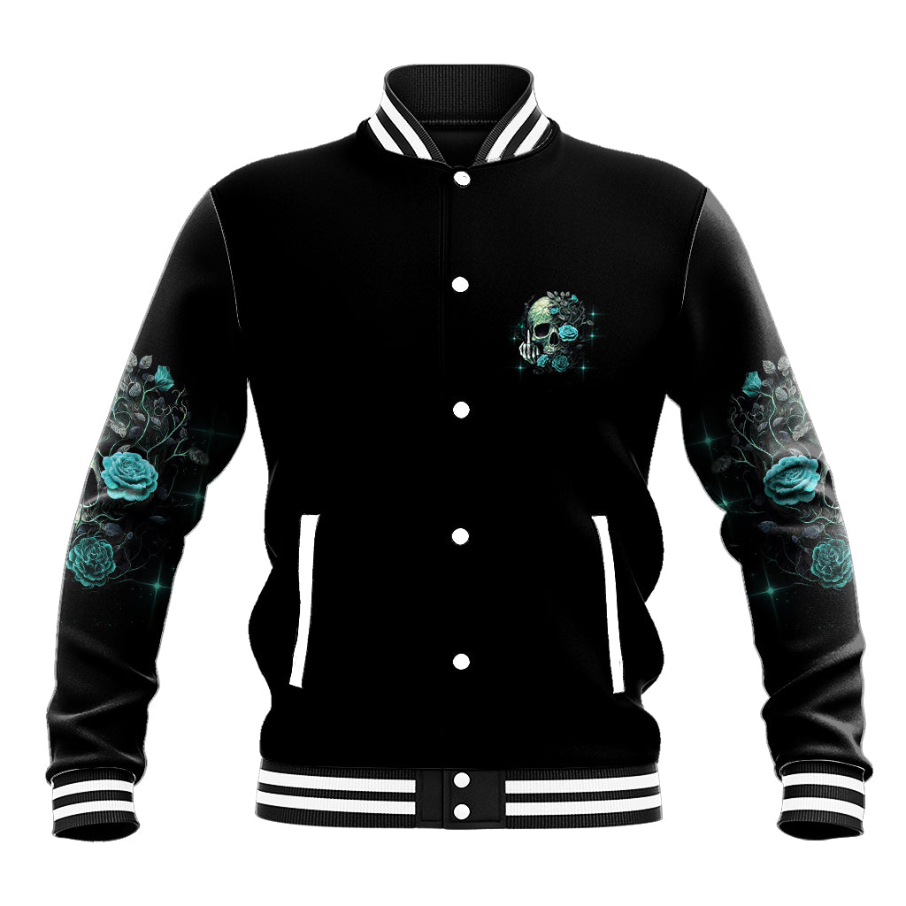 Fresh Out Of F Skull Rose Baseball Jacket - Wonder Print Shop
