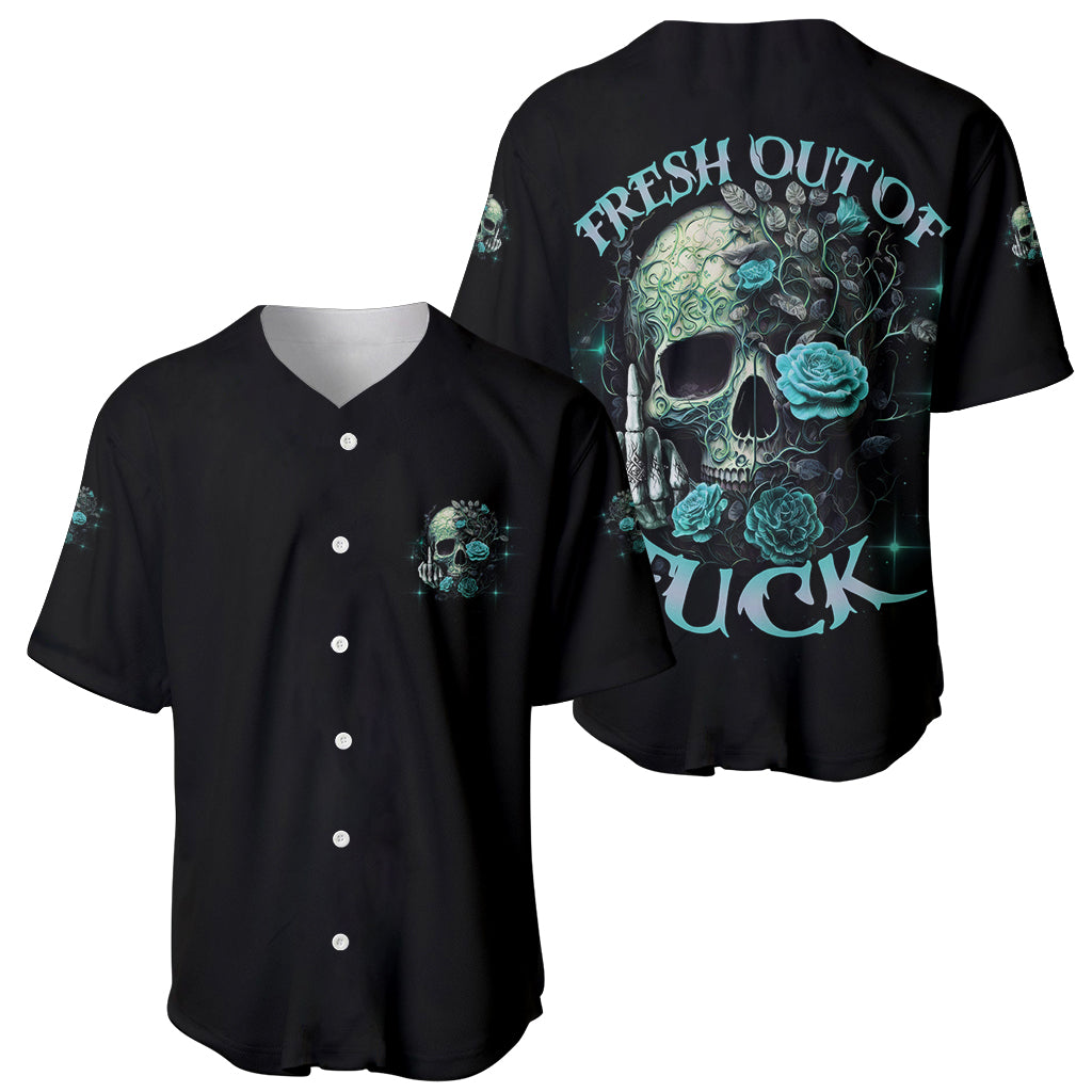 Fresh Out Of F Skull Rose Baseball Jersey - Wonder Print Shop