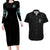 Fresh Out Of F Skull Rose Couples Matching Long Sleeve Bodycon Dress and Hawaiian Shirt - Wonder Print Shop