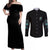 Fresh Out Of F Skull Rose Couples Matching Off Shoulder Maxi Dress and Long Sleeve Button Shirt - Wonder Print Shop