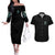 Fresh Out Of F Skull Rose Couples Matching Off The Shoulder Long Sleeve Dress and Hawaiian Shirt - Wonder Print Shop
