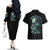 Fresh Out Of F Skull Rose Couples Matching Off The Shoulder Long Sleeve Dress and Hawaiian Shirt - Wonder Print Shop