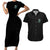 Fresh Out Of F Skull Rose Couples Matching Short Sleeve Bodycon Dress and Hawaiian Shirt - Wonder Print Shop