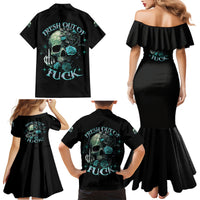 Fresh Out Of F Skull Rose Family Matching Mermaid Dress and Hawaiian Shirt - Wonder Print Shop