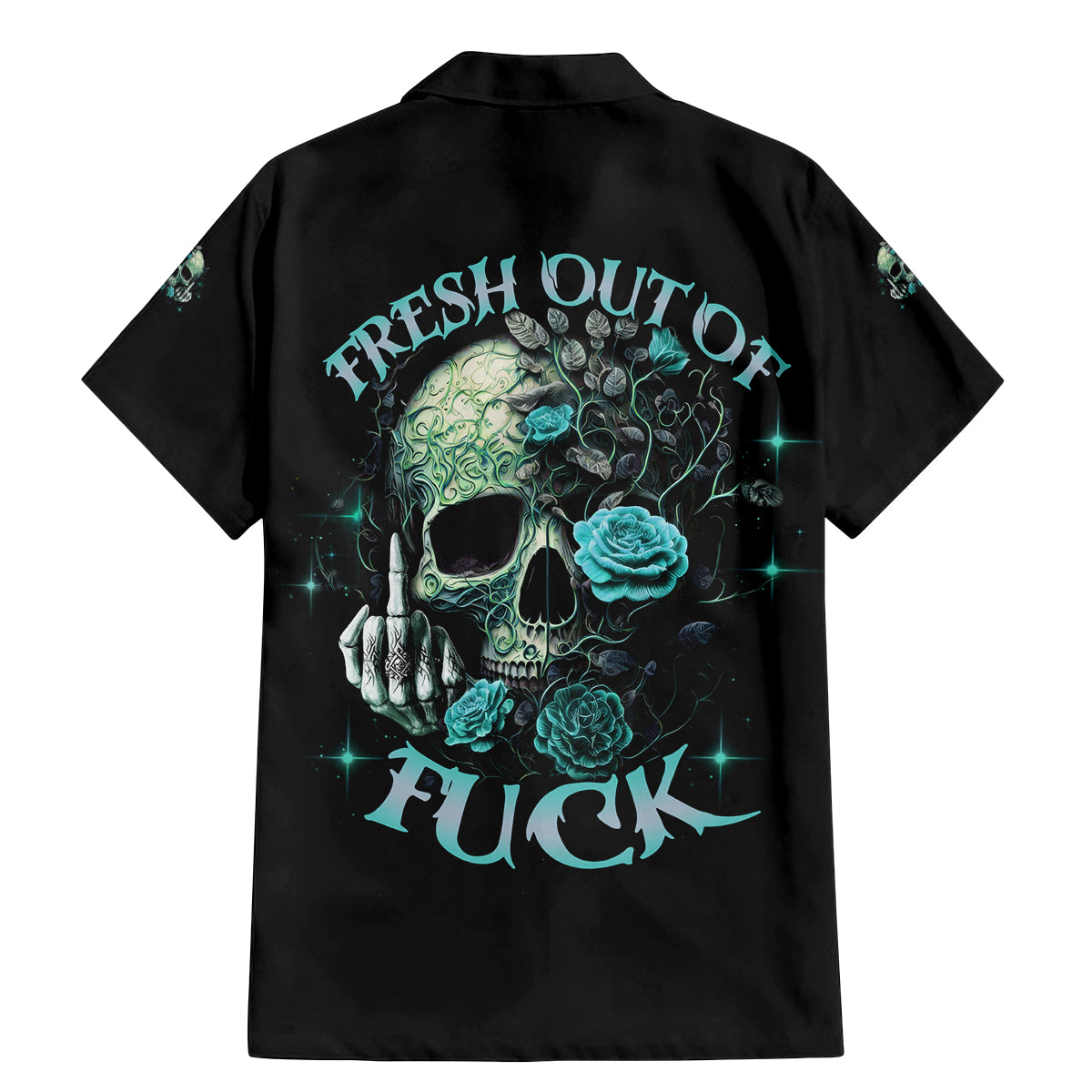 Fresh Out Of F Skull Rose Family Matching Mermaid Dress and Hawaiian Shirt - Wonder Print Shop