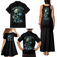 Fresh Out Of F Skull Rose Family Matching Tank Maxi Dress and Hawaiian Shirt - Wonder Print Shop