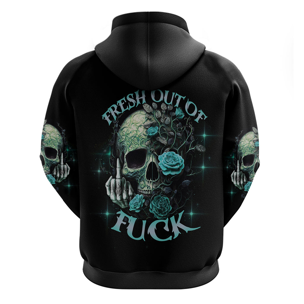 Fresh Out Of F Skull Rose Hoodie - Wonder Print Shop