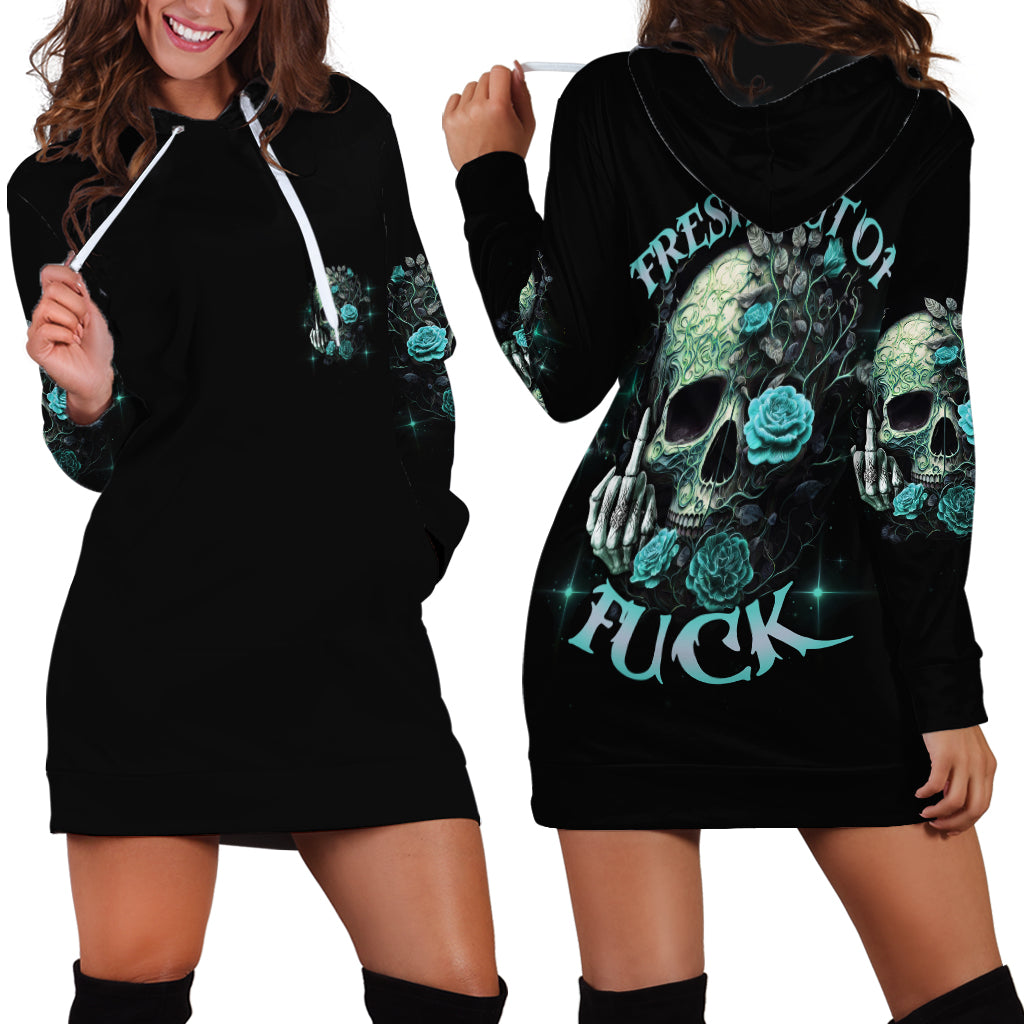 Fresh Out Of F Skull Rose Hoodie Dress - Wonder Print Shop