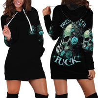 Fresh Out Of F Skull Rose Hoodie Dress - Wonder Print Shop