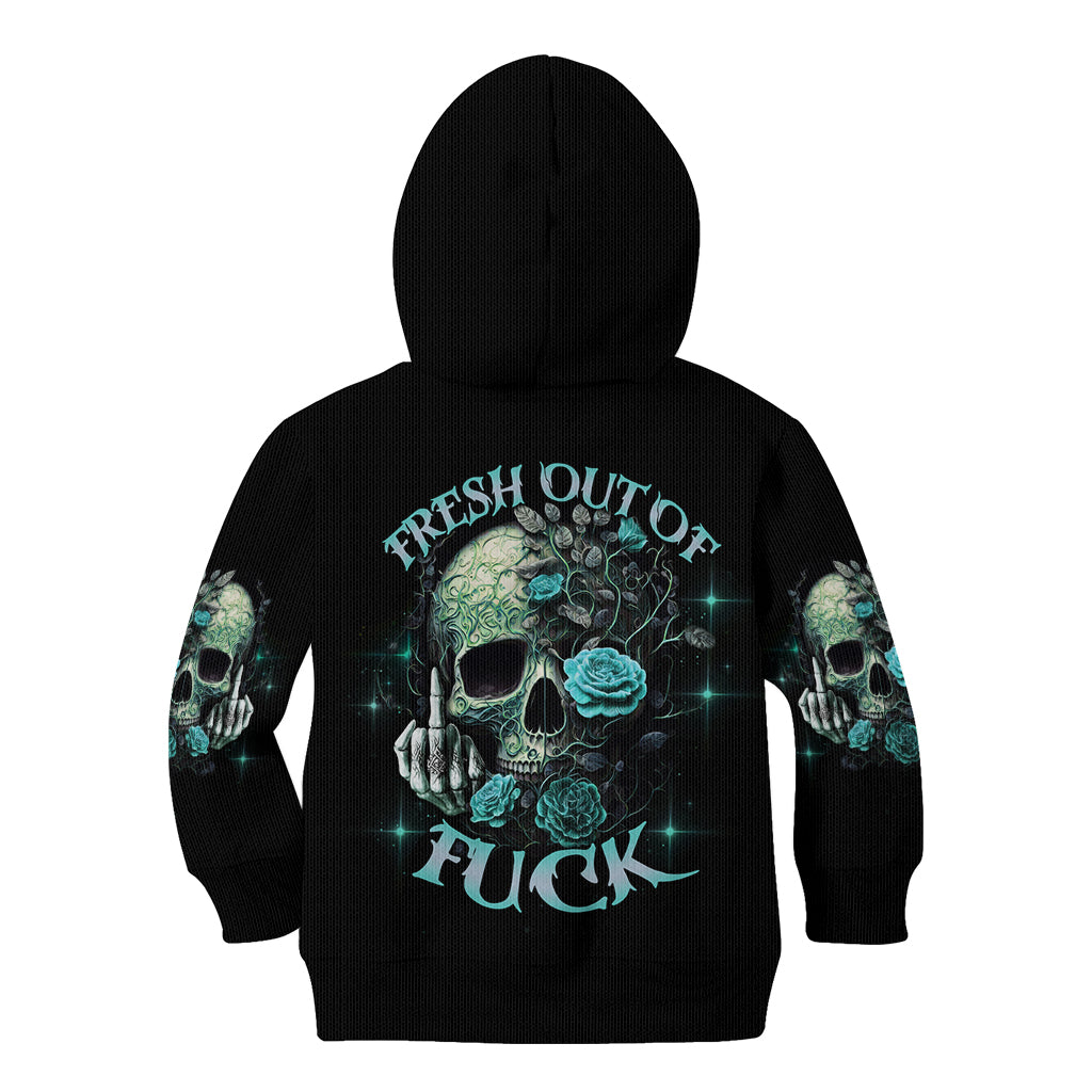 Fresh Out Of F Skull Rose Kid Hoodie - Wonder Print Shop