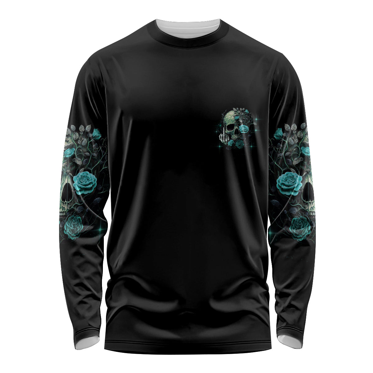 Fresh Out Of F Skull Rose Long Sleeve Shirt - Wonder Print Shop