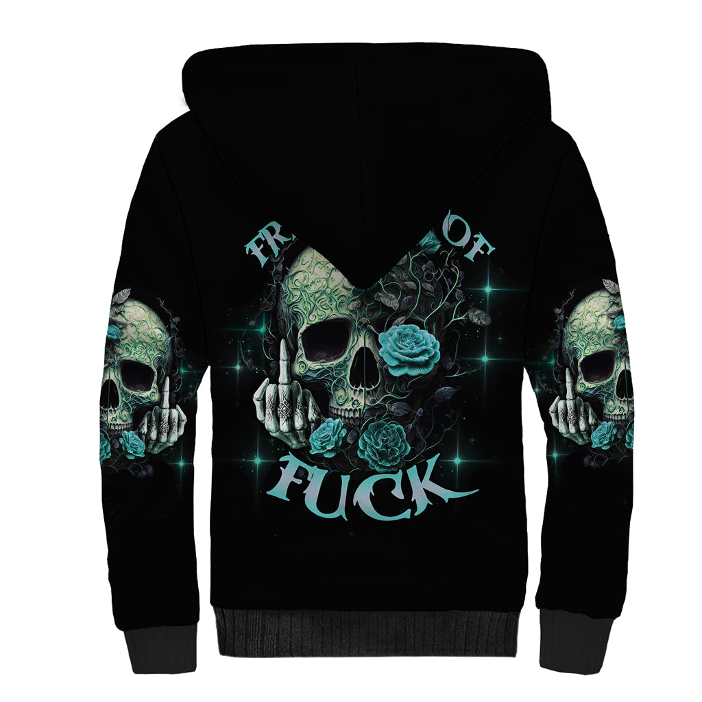 Fresh Out Of F Skull Rose Sherpa Hoodie - Wonder Print Shop