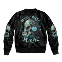 Fresh Out Of F Skull Rose Sleeve Zip Bomber Jacket - Wonder Print Shop