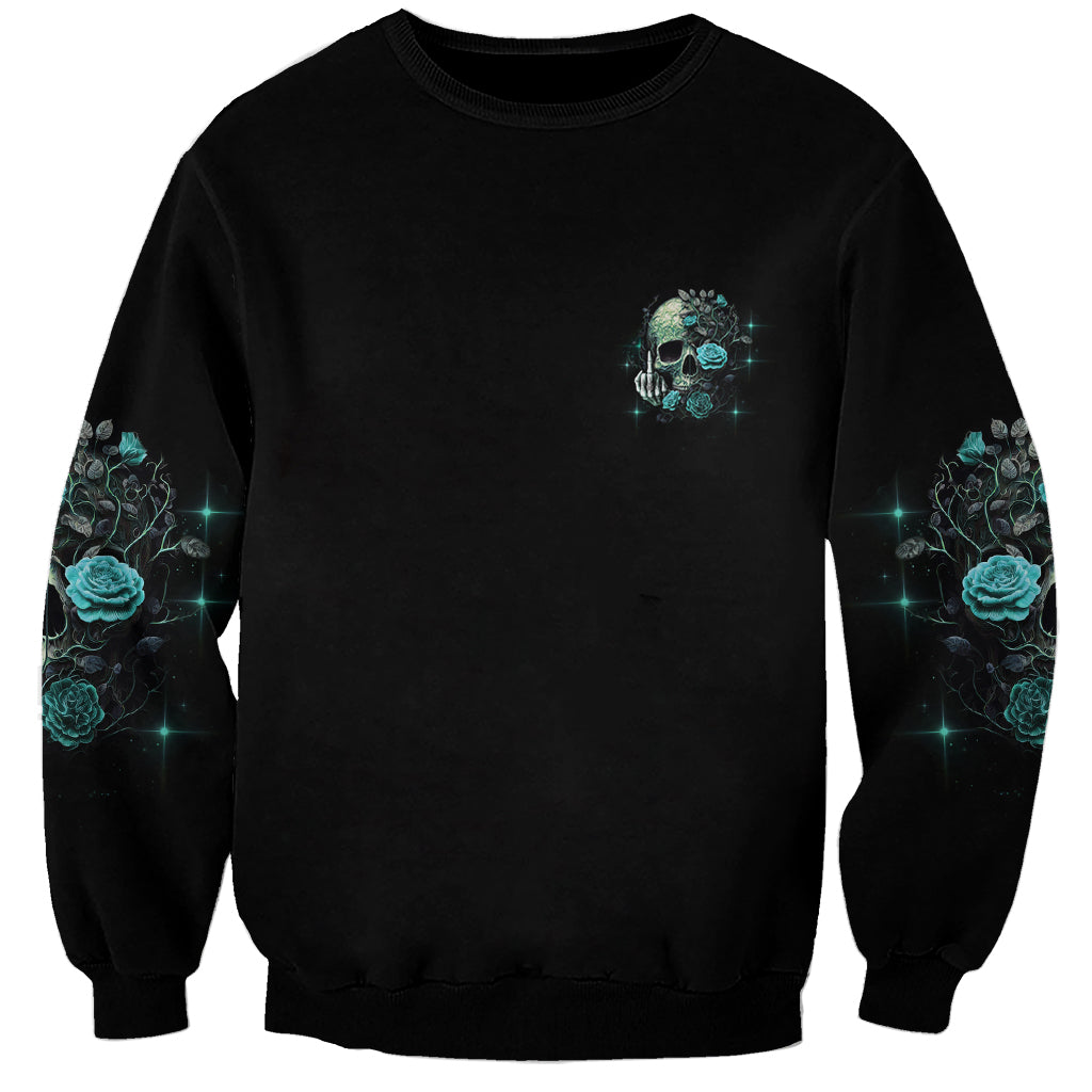 Fresh Out Of F Skull Rose Sweatshirt - Wonder Print Shop