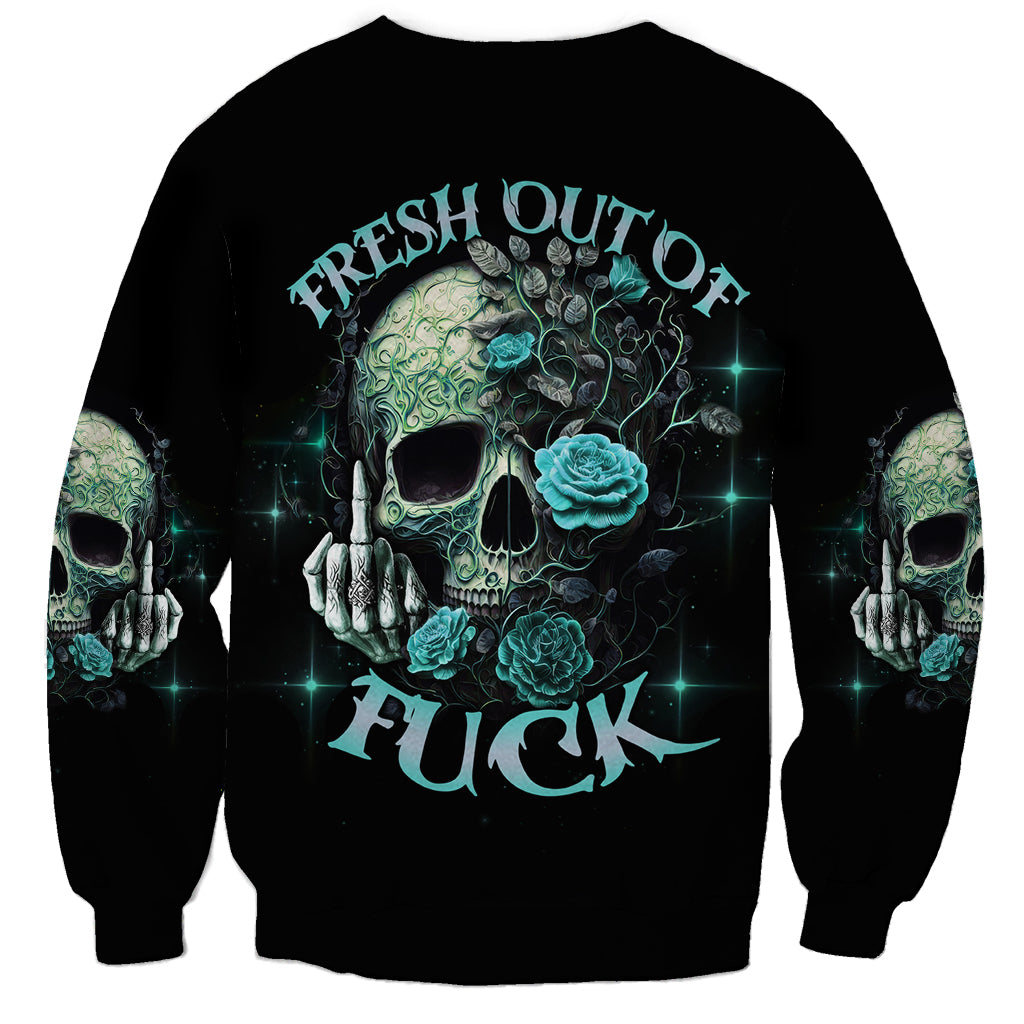 Fresh Out Of F Skull Rose Sweatshirt - Wonder Print Shop