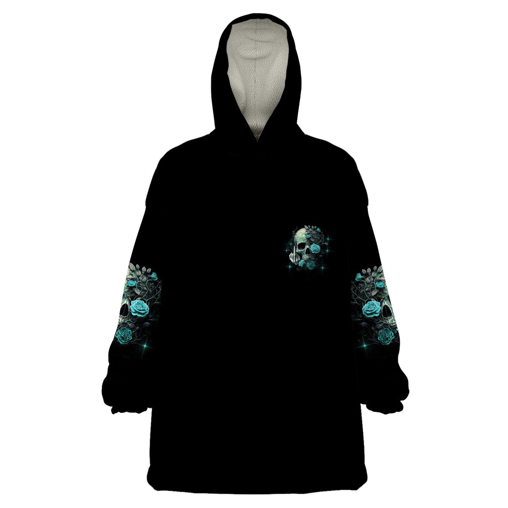 Fresh Out Of F Skull Rose Wearable Blanket Hoodie - Wonder Print Shop