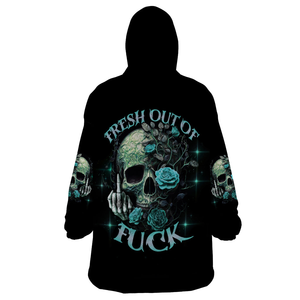 Fresh Out Of F Skull Rose Wearable Blanket Hoodie - Wonder Print Shop