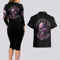 I Am The Storm Rose Couples Matching Long Sleeve Bodycon Dress and Hawaiian Shirt - Wonder Print Shop