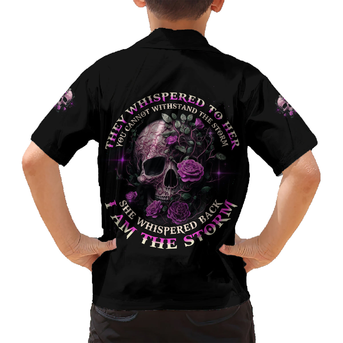 I Am The Storm Rose Family Matching Short Sleeve Bodycon Dress and Hawaiian Shirt - Wonder Print Shop