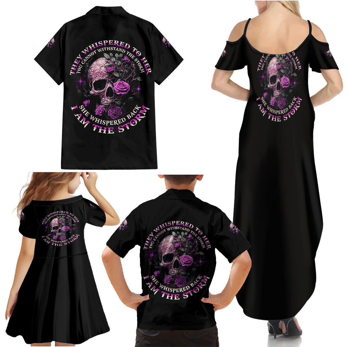 I Am The Storm Rose Family Matching Summer Maxi Dress and Hawaiian Shirt - Wonder Print Shop