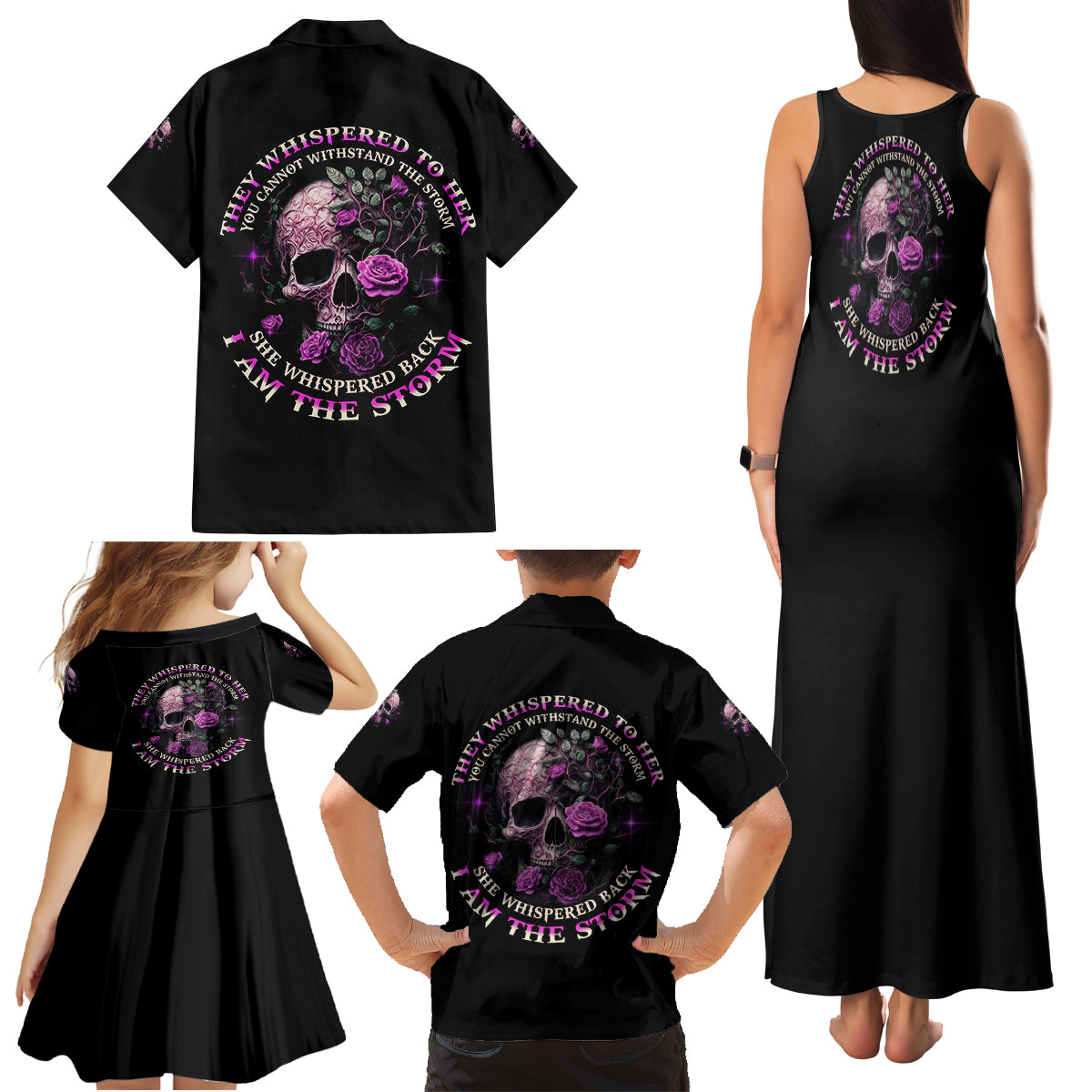 I Am The Storm Rose Family Matching Tank Maxi Dress and Hawaiian Shirt - Wonder Print Shop