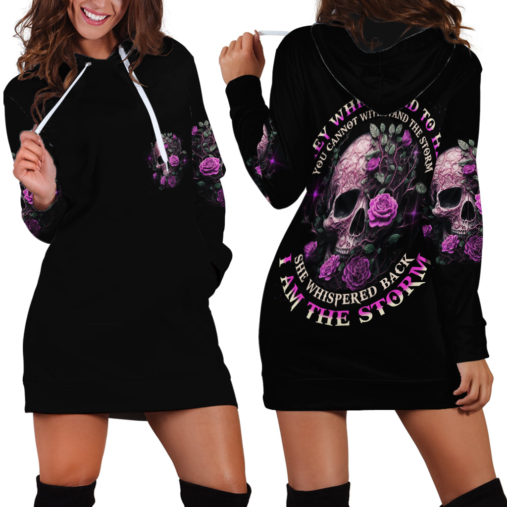 I Am The Storm Rose Hoodie Dress - Wonder Print Shop
