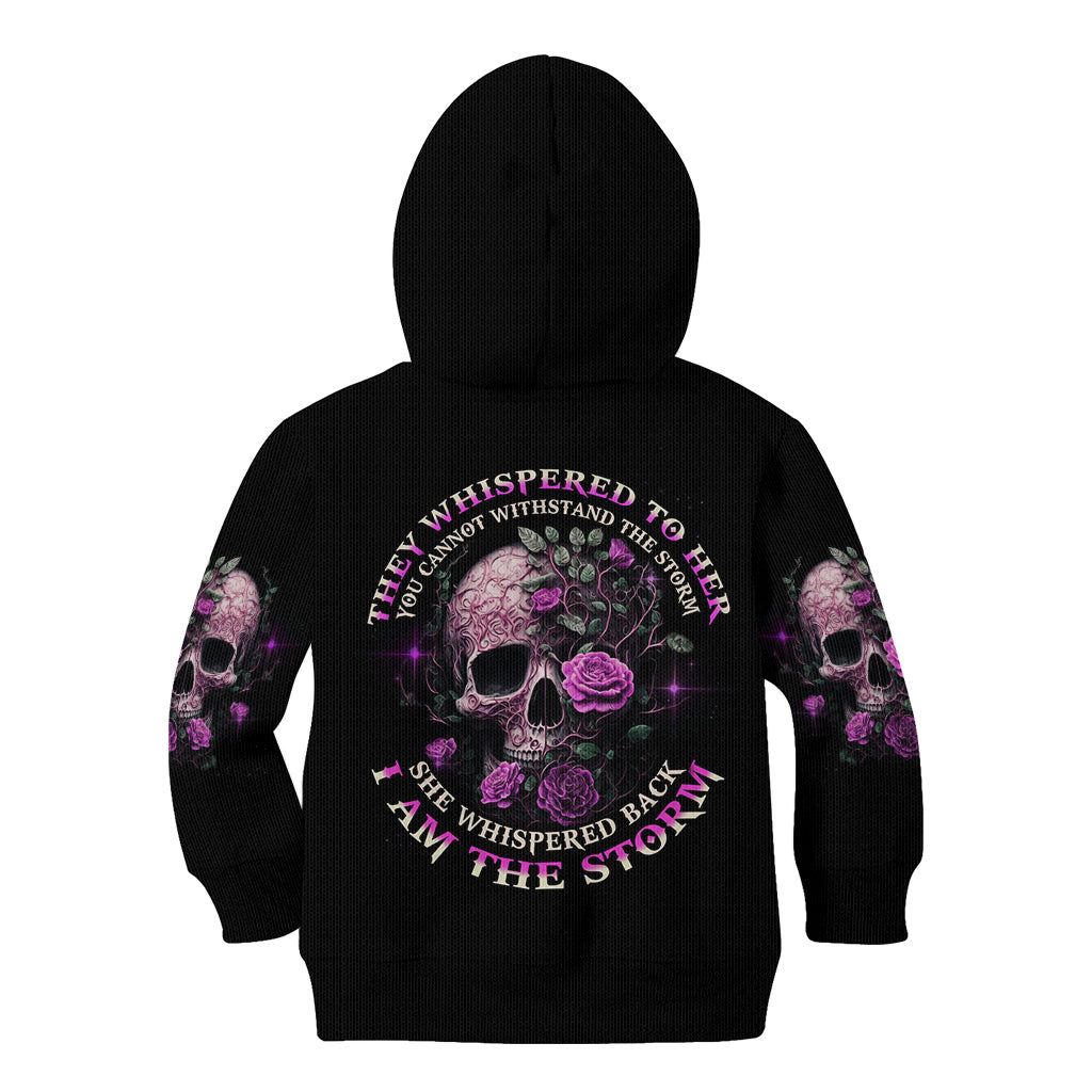 I Am The Storm Rose Kid Hoodie - Wonder Print Shop