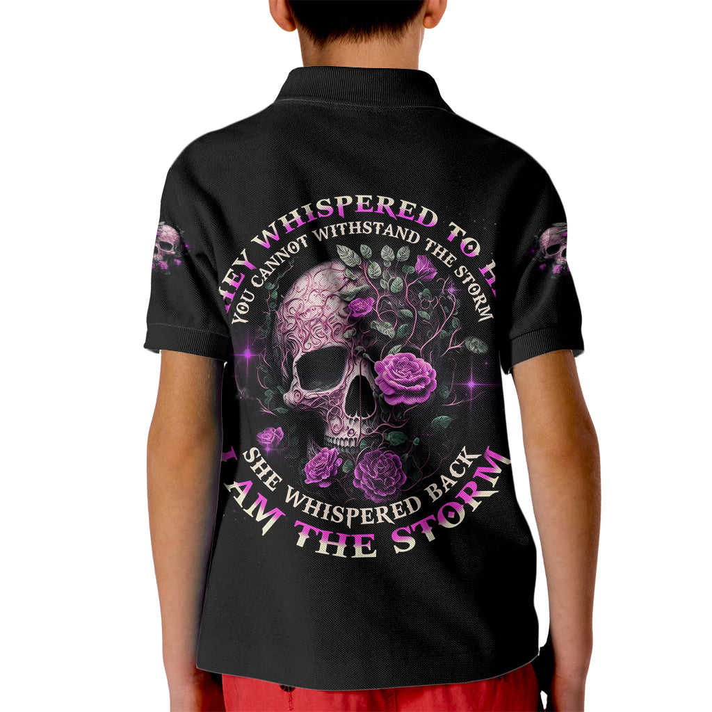 I Am The Storm Rose Kid Polo Shirt - Wonder Print Shop