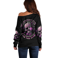 I Am The Storm Rose Off Shoulder Sweater - Wonder Print Shop